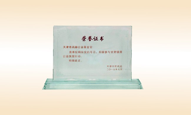2019年9月-九州（中国）科技有限公司官网公益基金会荣获-天津市民政局颁发的荣誉证书