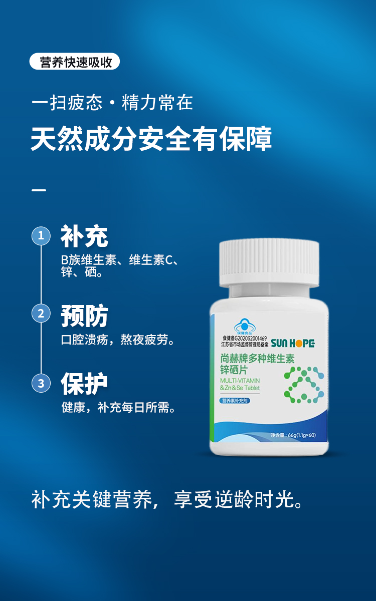 多种维生素锌硒片